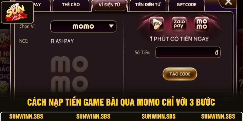 Cách nạp tiền game bài qua Momo chỉ với 3 bước