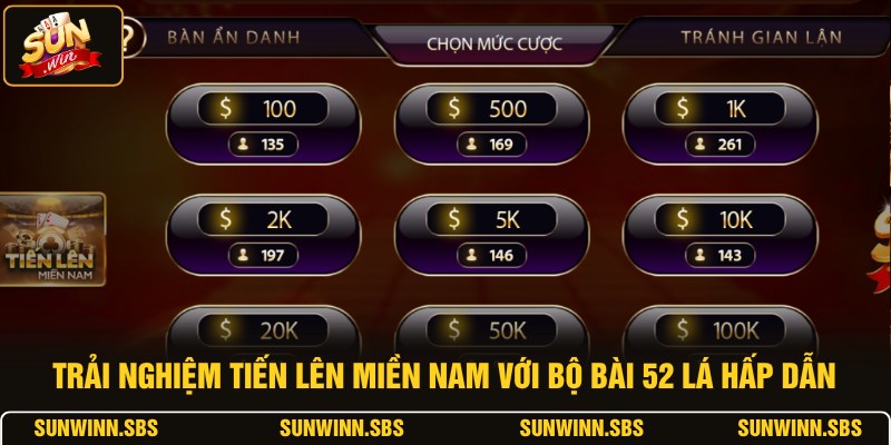 Trải nghiệm Tiến Lên Miền Nam với bộ bài 52 lá hấp dẫn